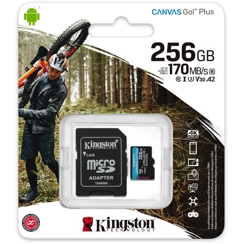 Карта памяти microSD 256GB Kingston Canvas Go! Plus, A2, 170Mbps,  + SD adapter photo 2