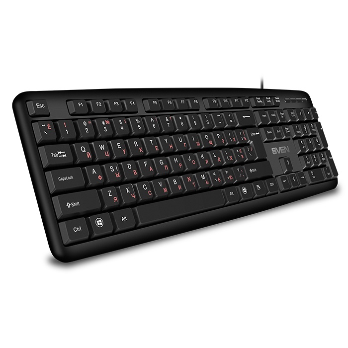 SVEN KB-S230, Keyboard, Waterproof construction, 104 keys, 2m, USB, Black, Rus/Ukr/Eng photo 2