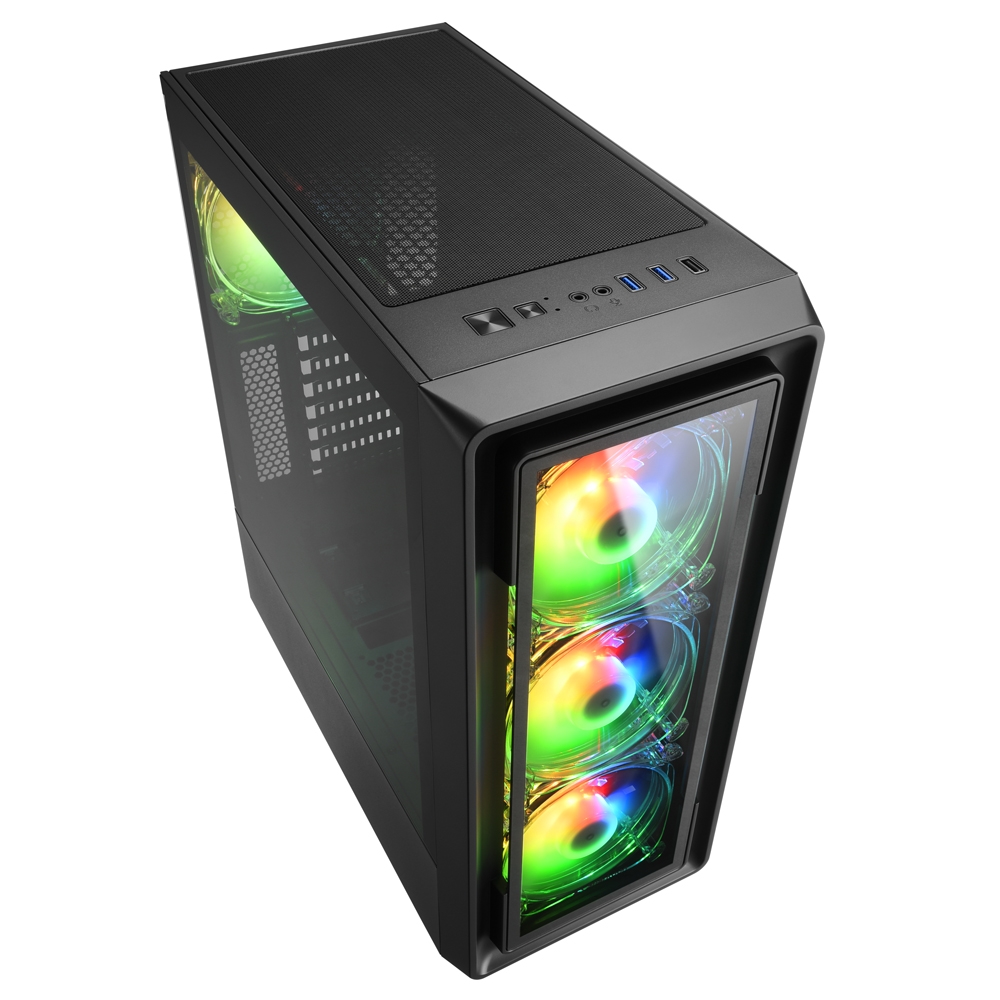 Calculator ATOL PC1080MP - Gaming A-RGB#2.4.1 / AMD Ryzen 5 5600 / 16GB / 512GB SSD / Radeon RX 7600 / Black photo 3