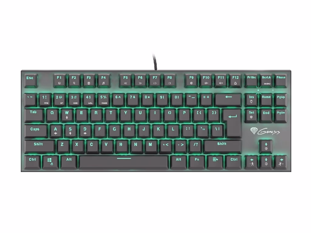 Tastatura cu fir Genesis Mechanical Keyboard Thor 300 TKL, US Layout, Green Backlight, Blue Outemu Switch 