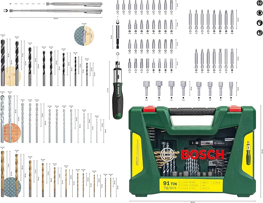 Set de instrumente Bosch V-line 91, 2607017195 photo 5