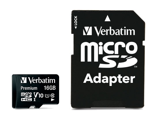 16GB microSD Class10 A1 UHS-I + SD adapter Verbatim Premium microSDHC, 600x, Up to: 90MB/s photo 1