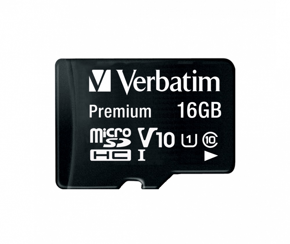 16GB microSD Class10 A1 UHS-I + SD adapter Verbatim Premium microSDHC, 600x, Up to: 90MB/s photo 2