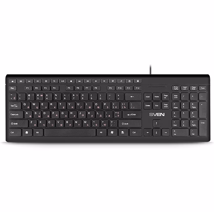 SVEN KB-S307M Multimedia Keyboard, 121 keys, 17 shortcut keys, 1.5m,USB, Black, Rus/Ukr/Eng 