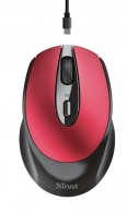 Trust Zaya Wireless Rechargeable Optical Mouse, 2.4GHz, Nano receiver, 800/1600 dpi, 4 button, USB, Red thumbnav 1