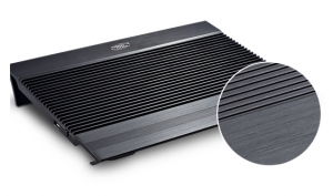 DEEPCOOL "N8 BLACK", Notebook Cooling Pad up to 17", 2 fan - 140mm, 1000rpm, <25dBA, 94.7CFM, 4x USB, all aluminum extrusion panel, Black thumbnav 1