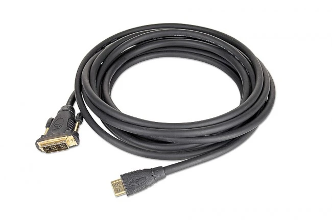 Cable HDMI-DVI - 3m - Cablexpert - CC-HDMI-DVI-10, 3m, HDMI to DVI 18+1pin single link,  male-male, Black cable with gold-plated connectors, Bulk