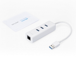 TP-LINK UE330, USB3.0 Gigabit LAN adapter + USB Hub, USB3.0 to RJ-45 LAN connector, 3xUSB3.0, Chipset RTL8153 thumbnav 3