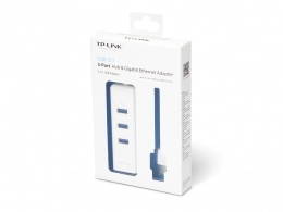 TP-LINK UE330, USB3.0 Gigabit LAN adapter + USB Hub, USB3.0 to RJ-45 LAN connector, 3xUSB3.0, Chipset RTL8153