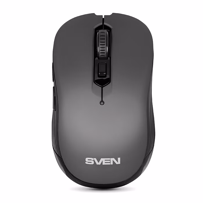 SVEN RX-560SW Wireless, Optical Mouse, 2.4GHz, Nano Receiver, 800/1200/1600dpi, 5+1(scroll wheel) Silent buttons, Switching DPI modes, Rubber scroll wheel, Gray