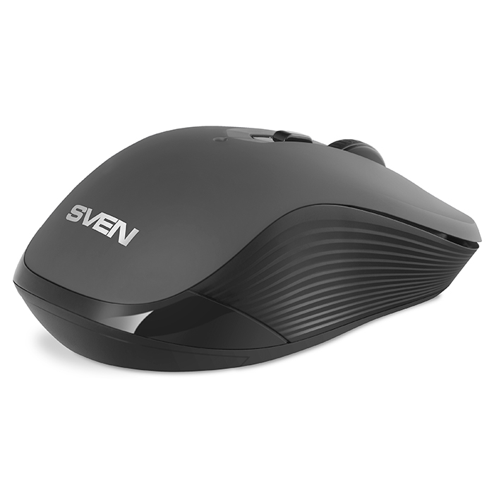 SVEN RX-560SW Wireless, Optical Mouse, 2.4GHz, Nano Receiver, 800/1200/1600dpi, 5+1(scroll wheel) Silent buttons, Switching DPI modes, Rubber scroll wheel, Gray photo 4