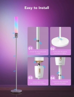 Торшер GOVEE RGBICW Cylinder Floor Lamp, Wi-Fi + BT, Multicolor + Extra White LEDs thumbnav 6