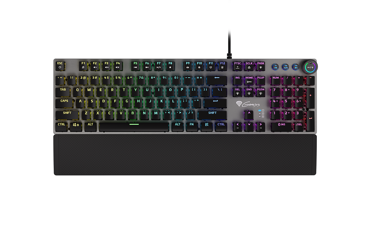 Клавиатура проводная Genesis Mechanical Keyboard Thor 380 RGB, US Layout, RGB Backlight, Blue Outemu Switch photo 1