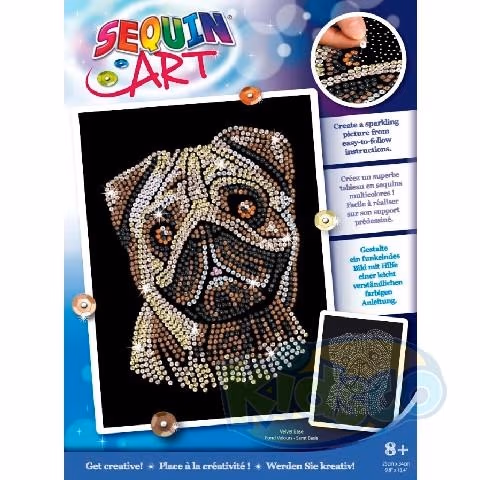 Sequin Art SQ1935 Blue - Pug 