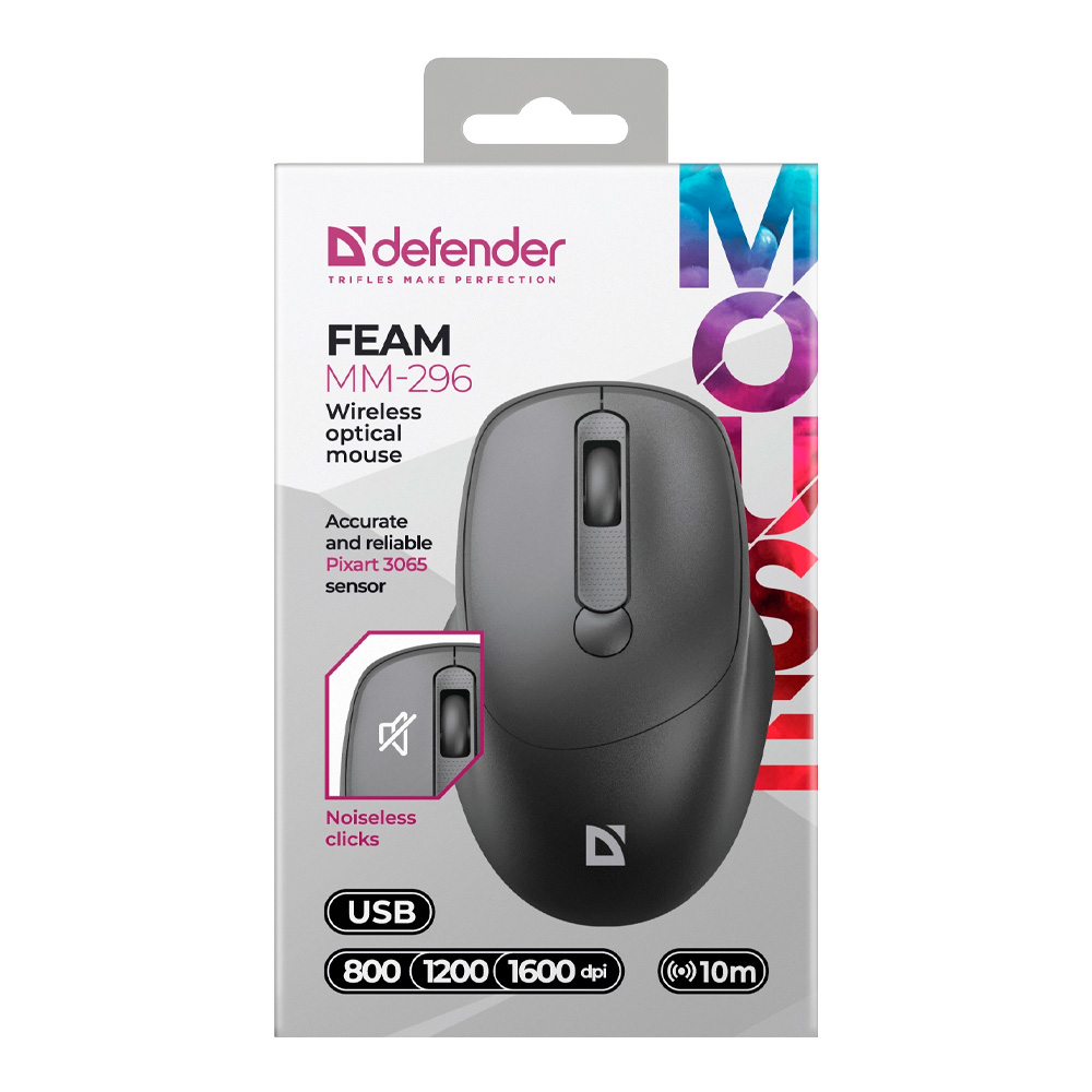 Mouse fara fir Defender Feam MM-296 Negru photo 5