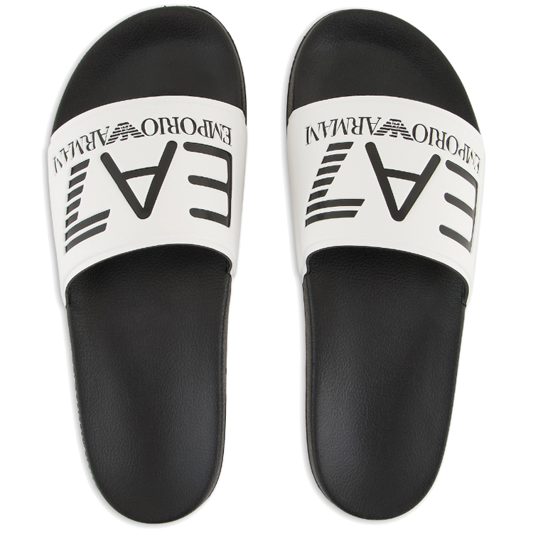 Slapi EA7 EMPORIO ARMANI WATER SPORTS VISIBILITY SLIPPE pt Barbati / 41 / Negru-alb photo 5