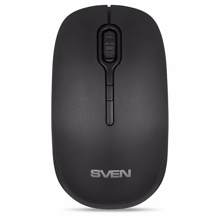 SVEN RX-510SW Wireless, Optical Mouse, 2.4GHz, Nano Receiver, 800/1200/1600dpi, 3+1(scroll wheel) Silent buttons, Switching DPI modes, Rubber scroll wheel, Black
