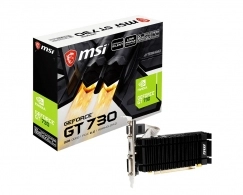 MSI GeForce GT 730 (N730K-2GD3H/LPV1) /  2GB DDR3 64Bit 902/1600Mhz, D-Sub, DVI, HDMI, Fanless, Completely Silent, Low Profile Design, Retail