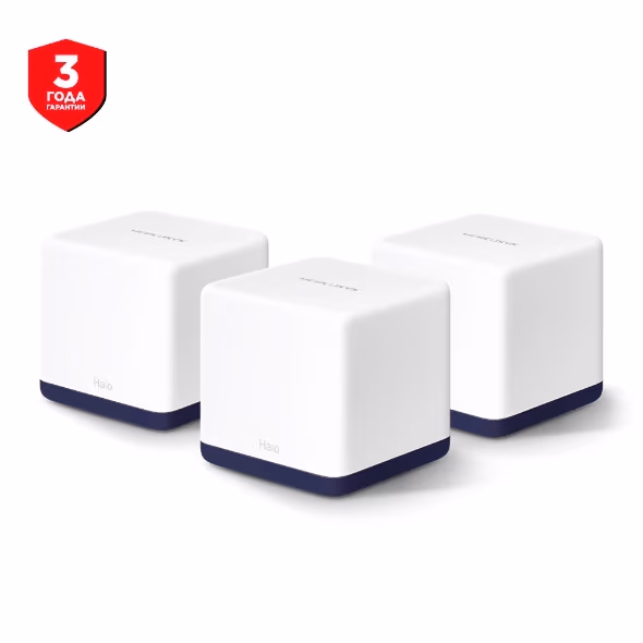 MERCUSYS Halo H50G (3-pack) AC1900 Mesh Wi-Fi System, 3 x Gigabit LAN Port, 1300Mbps on 5GHz + 600Mbps on 2.4GHz, 802.11ac/b/g/n, Beamforming, Wi-Fi Dead-Zone Killer, Seamless Roaming with One Wi-Fi Name, Parrents control