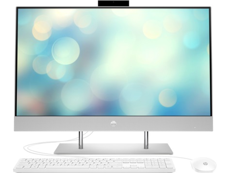 All-in-One PC - 27" HP AiO 27-dp1009ur 27" FHD AG UWVA, Intel Core i3-1115G4, 1x8GB (2 slots) DDR4, 256GB M.2 PCIe NVMe SSD, Intel Graphics, CR, HD Cam, WiFi ac 1x1 + BT5, HDMI, LAN, Wired USB KB & USB mouse, DOS, Natural Silver. photo 1