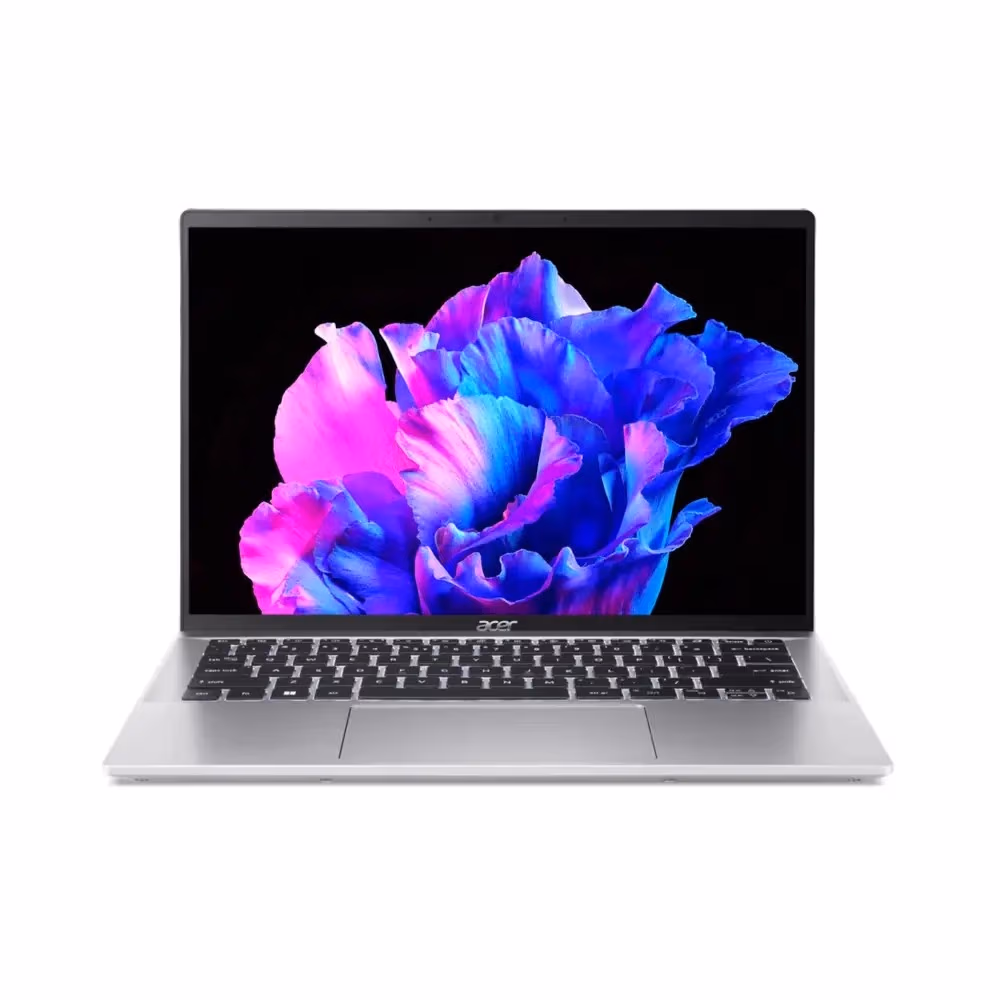 ACER Swift Go 14 Pure Silver (NX.KP0EU.005), 14.0" OLED 2.8K (2880x1800), DCI-P3 100%, 400 nits (Intel Core Ultra 7 processor 155H 16xCore, 1.4-4.8GHz, 32GB (onboard) LPDDR5X RAM, 1TB PCIe SSD, Intel Arc Graphics, WiFi6E/BT 5.3, FPS, Backlit, 65Wh 3cell,  
