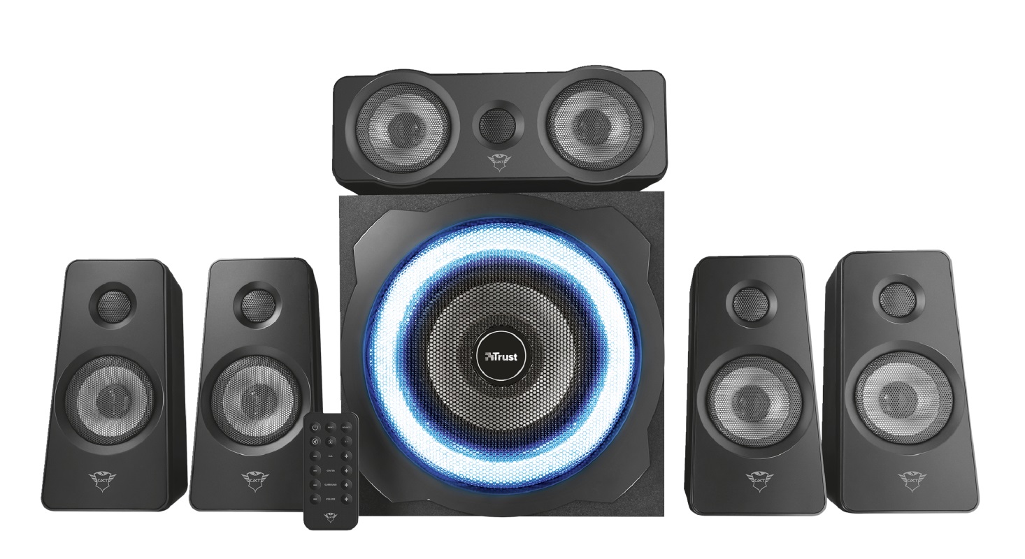 Игровые Колонки 5.1 Trust GXT 658 Tytan, Black / 180W / 3,5 AUX photo 1 Игровые Колонки 5.1 Trust GXT 658 Tytan, Black / 180W / 3,5 AUX photo 1