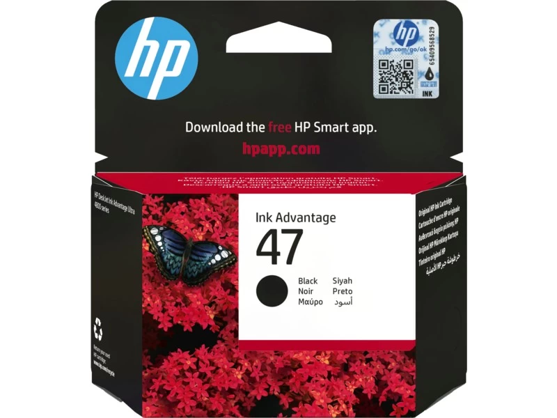 HP47 (6ZD21AE) Original Ink Cartridge Black for HP DeskJet Ink Advantage 4800, 1300 pages.