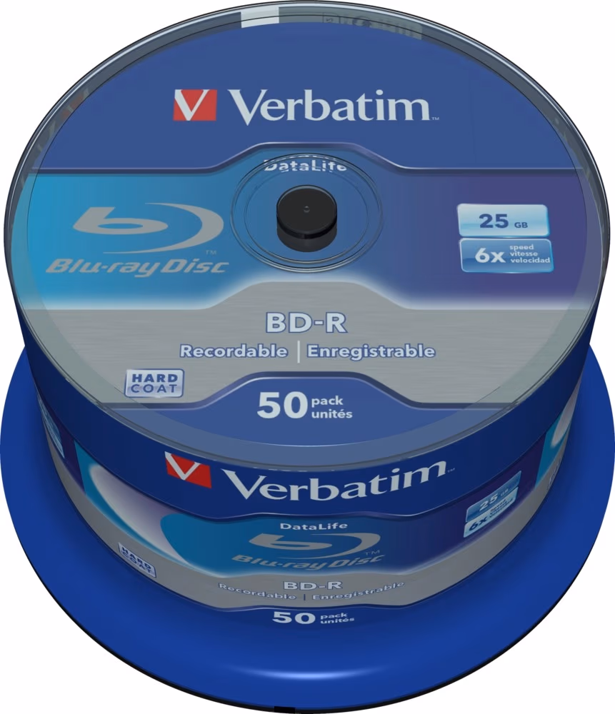 Verbatim BD-R SL Datalife 25GB 6X 50PK SPL NoID