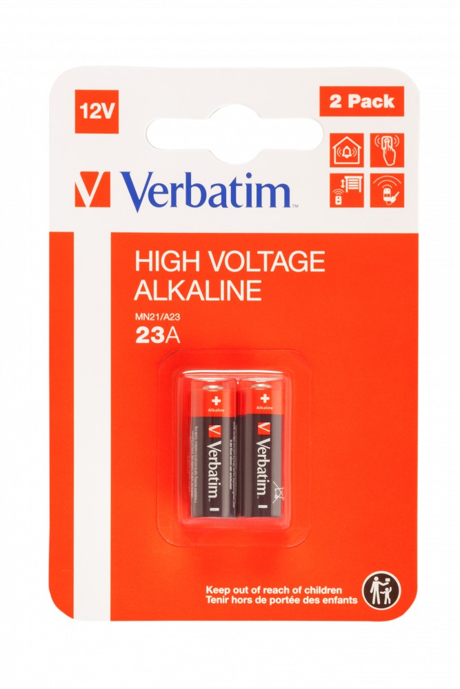 Baterie alcalina Verbatim 12V A23 / MN21 , 2 Pack photo 1 Baterie alcalina Verbatim 12V A23 / MN21 , 2 Pack photo 1