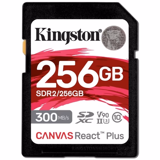 Карта памяти SD 256GB V90 Kingston Canvas React Plus, 300MBps, UHS-II