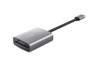 Кардридер Trust Dalyx / USB-C, microSD / SDHC/SDXC, Cable length 8 cm / Silver thumbnav 1