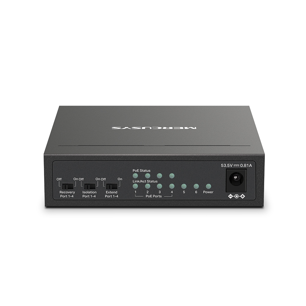 Коммутатор MERCUSYS MS106LP / 6 port / 100Mbps/ RJ45 / PoE / metal case photo 3