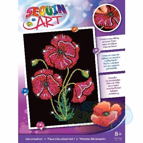Sequin Art SQ1936 Purple - Poppies 