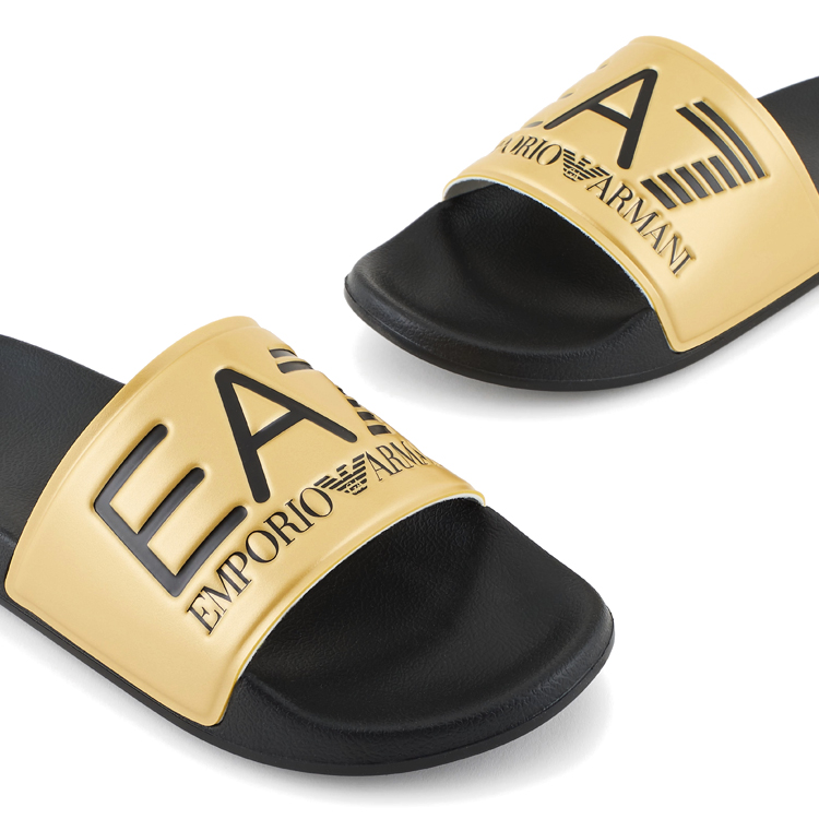 Slapi EA7 EMPORIO ARMANI WATER SPORTS VISIBILITY SLIPPE pt Unisex / 40 / Negru-Auriu photo 3