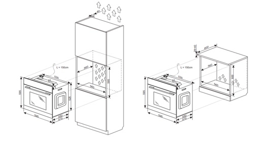 Cuptor electric incorporabil Hansa BOES684097, 77 l, A