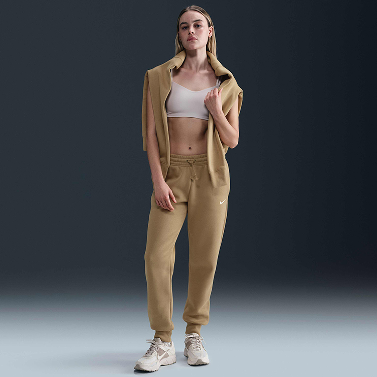 Брюки Nike W NSW PHNX FLC MR PANT STD L Коричневый Женский photo 3