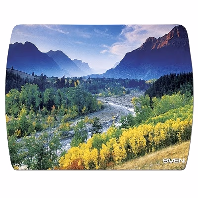 SVEN UA (8 pictures), Mouse pad, Dimensions: 230 x 180 x 2.35 mm, Material: polypropylene + foamed plastic, Wearproof print, Unique landscapes