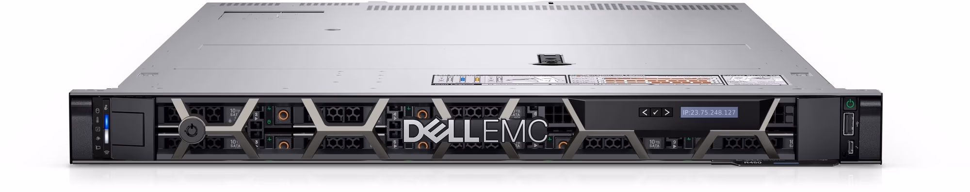 Dell PowerEdge R450 1U Rack, Xeon Silver 4314 (2.4Ghz,16C/32T, 24M), 64GB (4x16GB) RDIMM DDR4 3200MT/s, 2x960Gb SSD SATA Read Intensive 6Gbps, 4x1.2Tb HDD SAS ISE 12Gbps (up to 8x2.5
