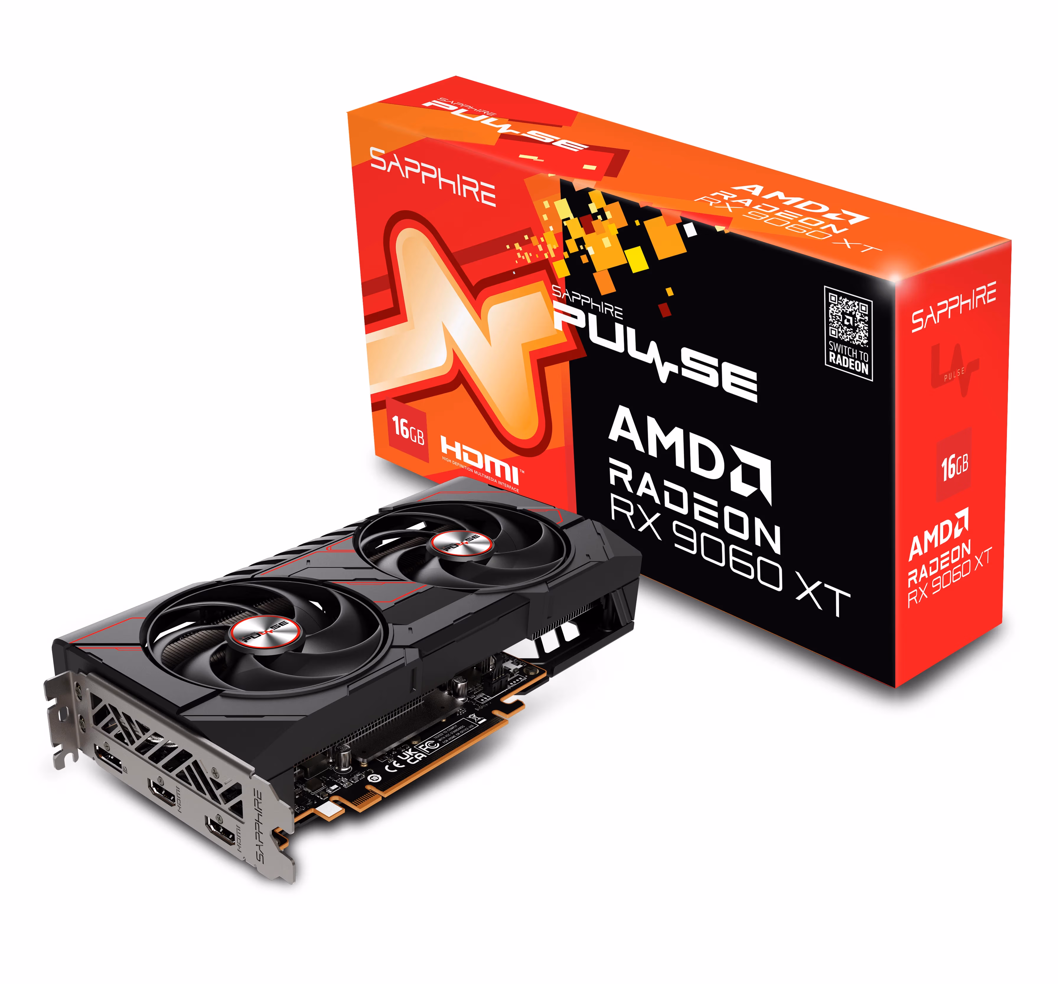 Placa video Sapphire PULSE Radeon RX 9060XT OC/ 16GB / GDDR6 / 256bit
