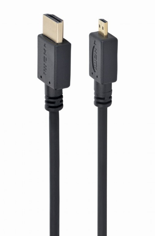 Cable microHDMI 1.8m - CC-HDMID-6, 1.8 m, HDMI male to micro D-male, Black cable with gold-plated connectors, Bulk package photo 1 Cable microHDMI 1.8m - CC-HDMID-6, 1.8 m, HDMI male to micro D-male, Black cable with gold-plated connectors, Bulk package photo 1