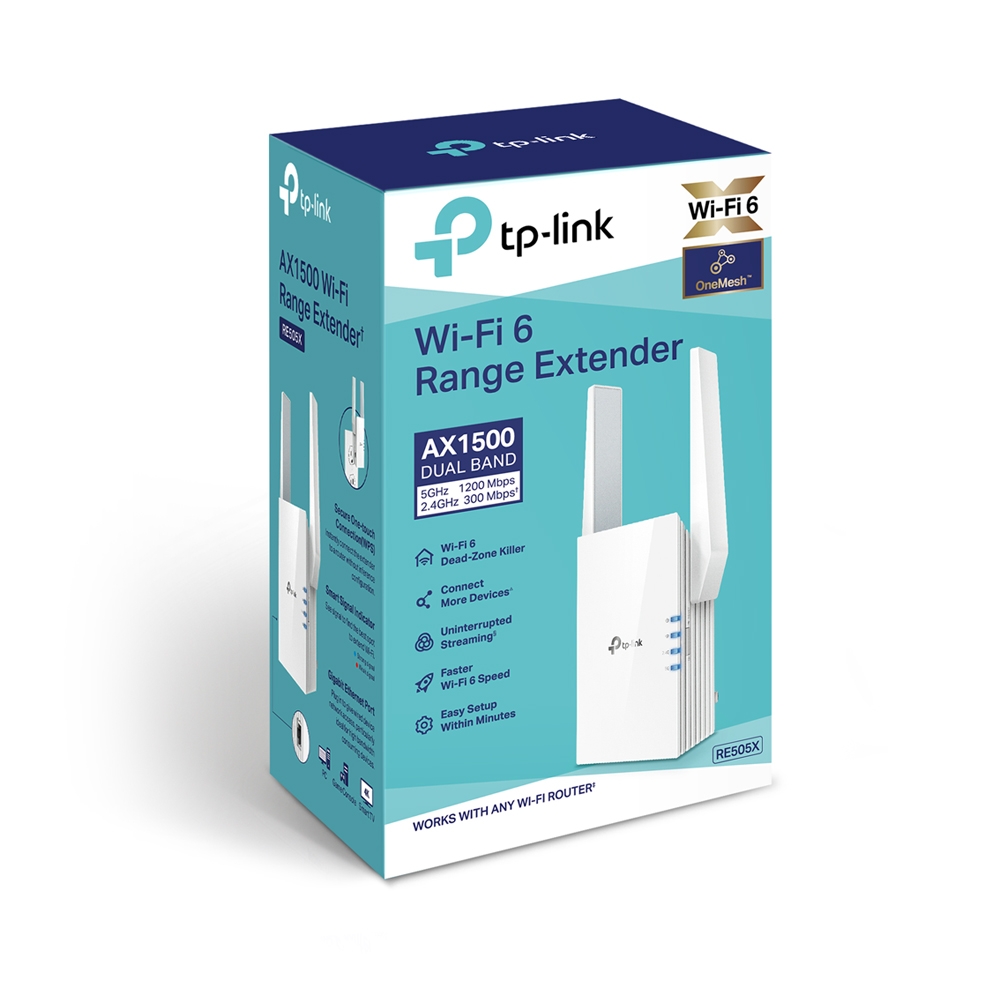 Range Extender TP-LINK RE505X / AC1500 Dual Band / Wi-Fi6 / 1 Gigabit Lan Port / 2 external antennas photo 2