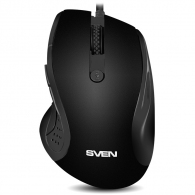 SVEN RX-113, Optical Mouse, 5+1 buttons, 800 - 2000dpi, USB, 1.5m, Black thumbnav 1