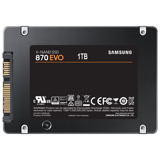 2.5” SSD 1.0TB  Samsung SSD 870 EVO, SATAIII, Sequential Reads: 560 MB/s, Sequential Writes: 530 MB/s, Max Random 4k: Read: 98,000 IOPS / Write: 88,000 IOPS, 7mm, 1GB LPDDR4 Cache, Samsung MKX controller, V-NAND 3bit MLC photo 2