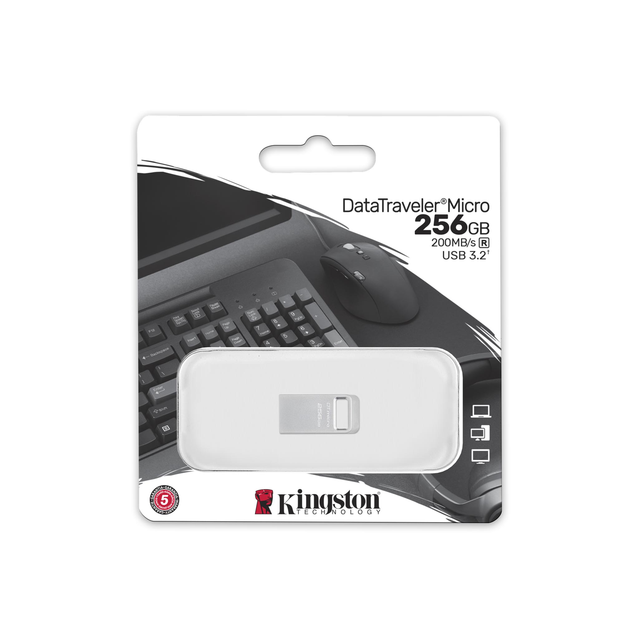 Флеш-накопитель USB Kingston DataTraveler Micro G2/ 256ГБ/ Read 200 MB/s photo 3