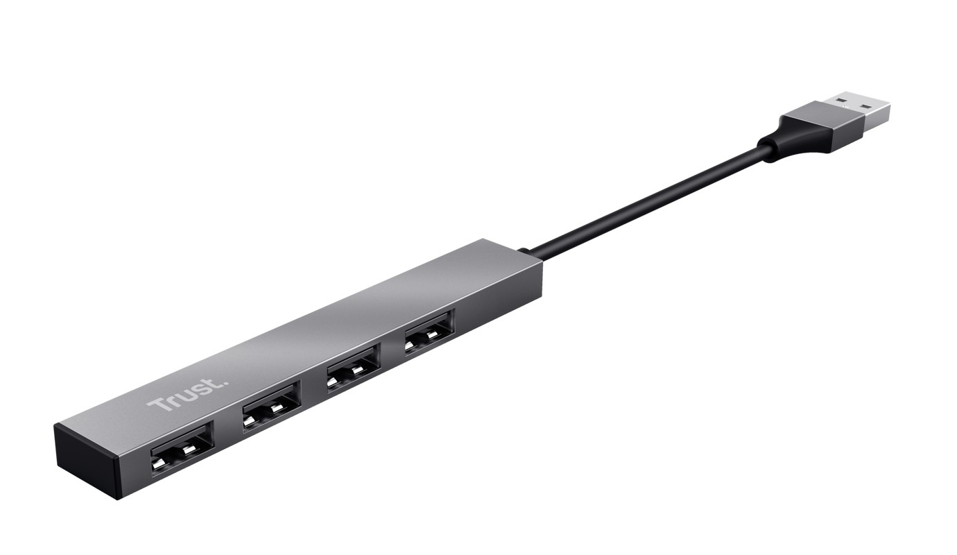 Mini USB HUB Trust  HALYX 4-PORT, silver photo 2