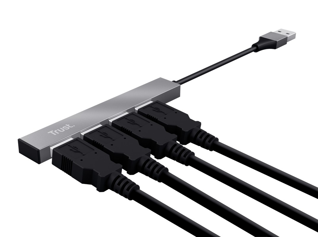 Mini USB HUB Trust  HALYX 4-PORT, silver photo 3