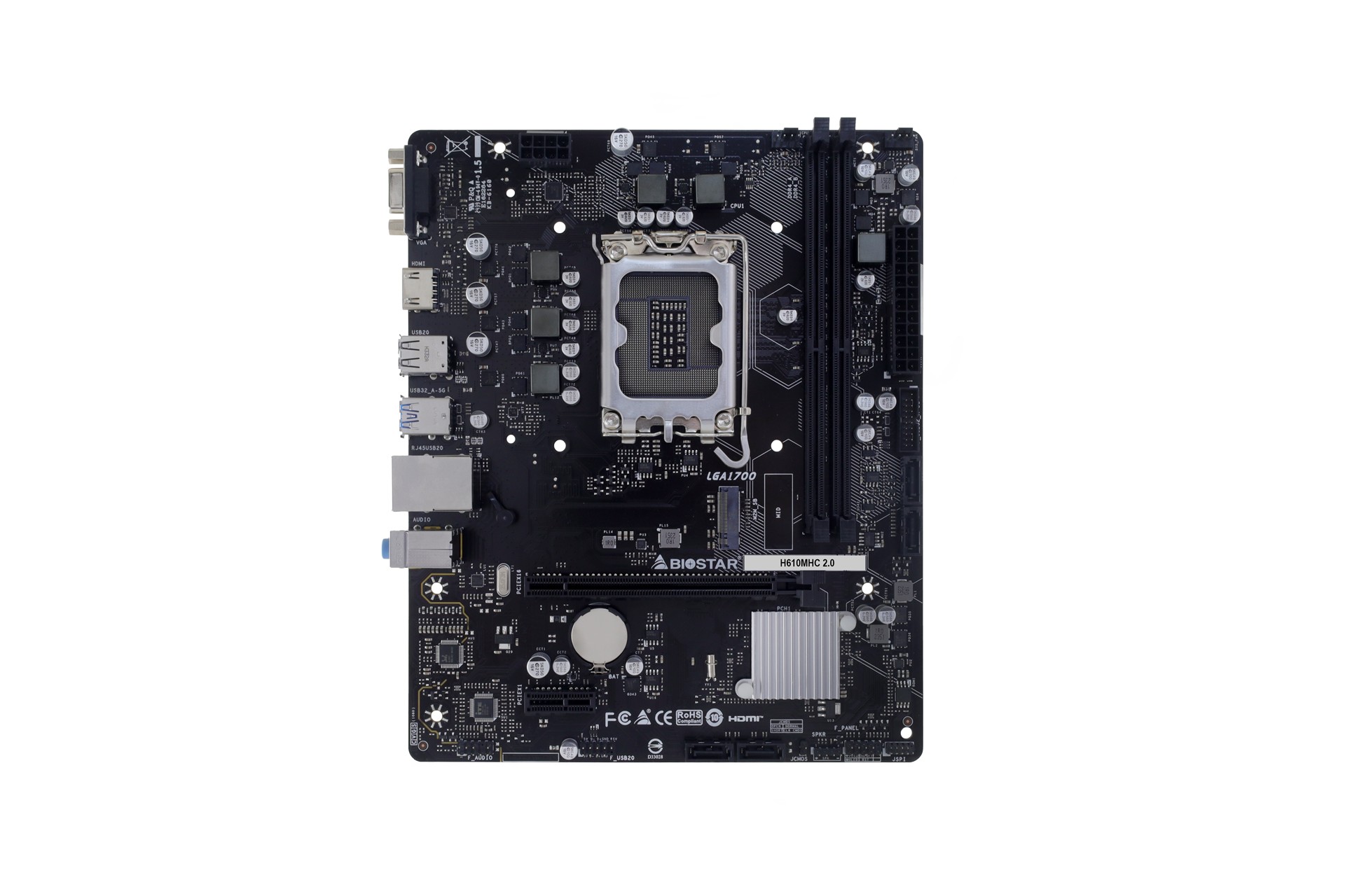 Материнская плата BIOSTAR H610MHC 2.0 / Socket 1700 / Intel H610 / mATX photo 2