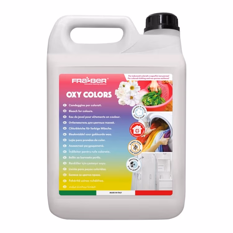 Solutie pentru indepartarea petelor pentru tesaturi colorate, OXY COLORS 5L 