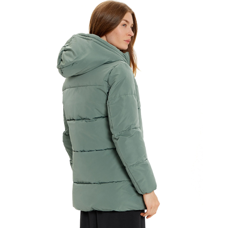 Scurta EA7 EMPORIO ARMANI ASV HOODED PEA COAT IN RECYCLED NYLON XXS Verde Femei photo 3