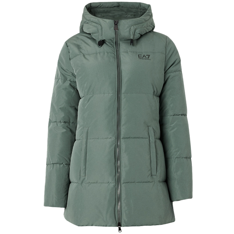 Scurta EA7 EMPORIO ARMANI ASV HOODED PEA COAT IN RECYCLED NYLON XXS Verde Femei photo 4